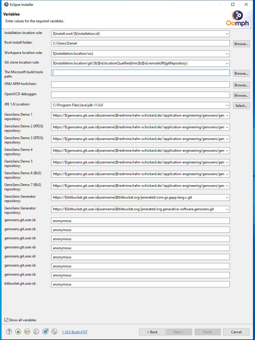 Eclipse Instller Project Configuration